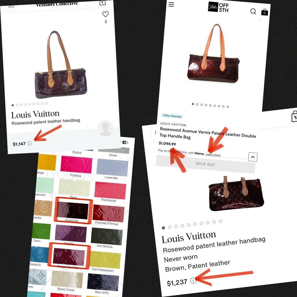 Louis Vuitton Rosewood Ave Vernis in Rouge Fauviste & Zippy Wallet in Amarante - Picture 7 of 7